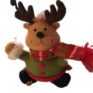 Festive Reindeer Plush Toy with Scarf